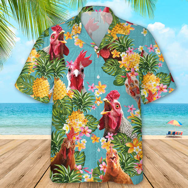 Chicken Pineapple Trendy Hawaiian Shirt, Summer Gifts For Men And Women