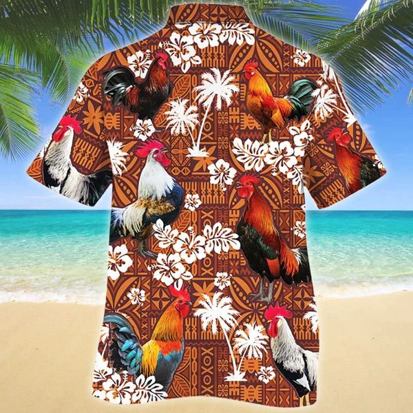 Chicken Red Tribal Trendy Hawaiian Shirt, Summer Gifts For Men And Women