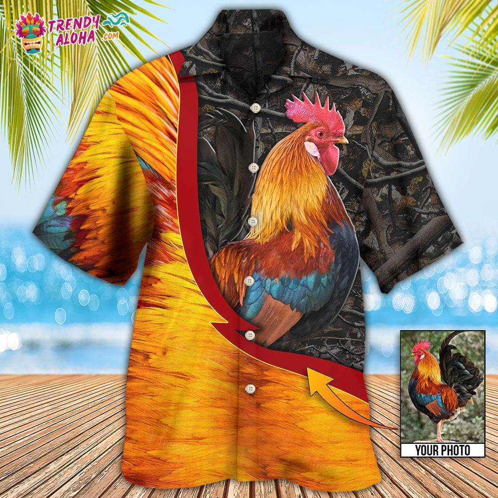 Chicken Rooster Beautiful Style Custom Photo Hawaiian Shirt – Trendy Aloha