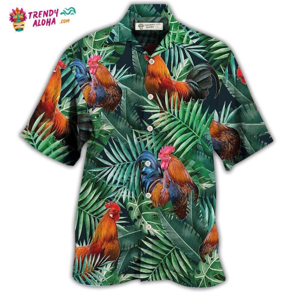 Chicken Rooster Tropical Summer Vibes Hawaiian Shirt – Trendy Aloha