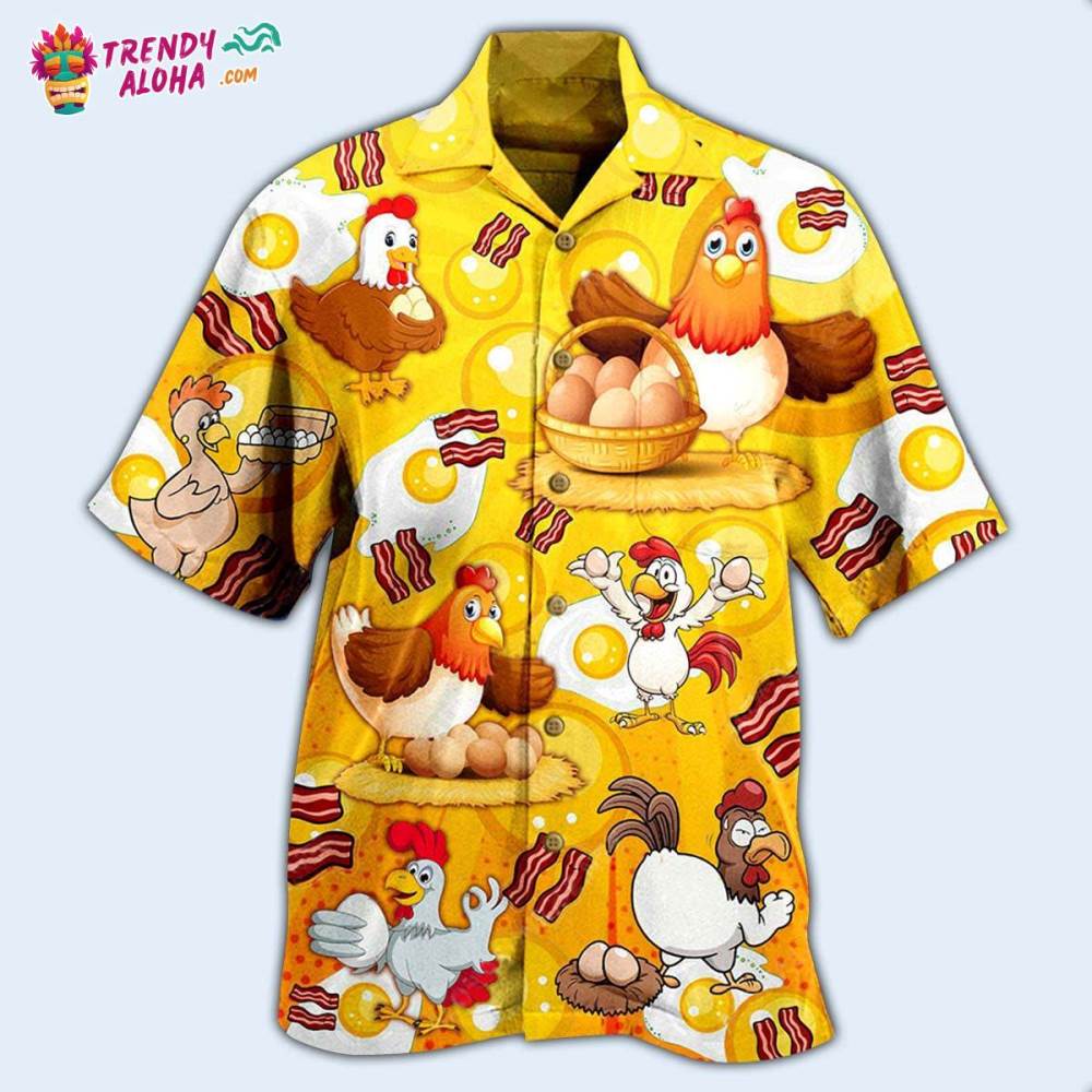Chicken The Pet That Poops Breakfast Hawaiian Shirt – Trendy Aloha