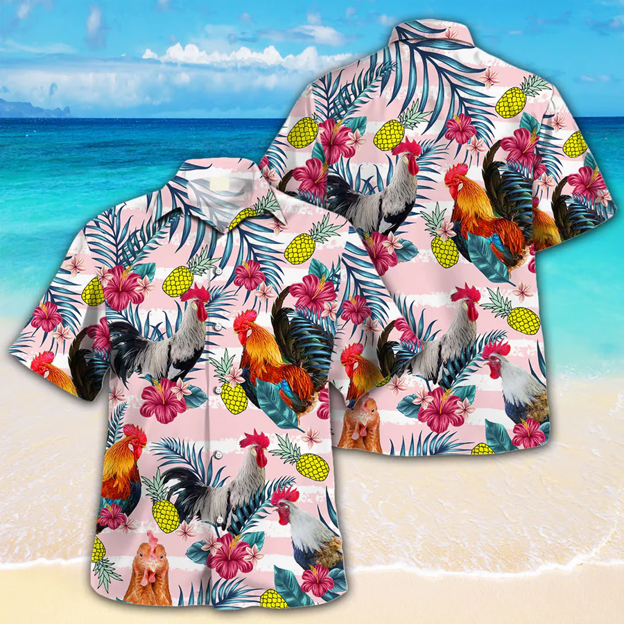 Chicken Trendy Hawaiian Shirt For Farm Lovers, Summer Trendy Hawaiian Shirt For Men And Women Chicken Trendy Hawaiian Shirt For Farm Lovers, Summer Trendy Hawaiian Shirt For Men And Women