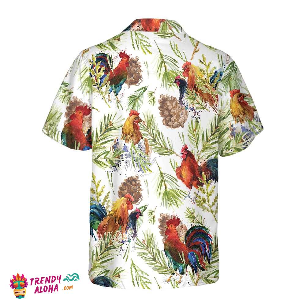 Chicken With Christmas Plants Hawaiian Shirt, Unique Christmas Chicken Shirt, Best Christmas Gift Idea