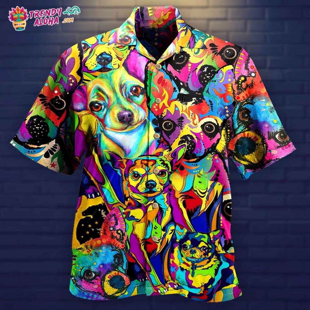 Chihuahua Colorful Painting Hawaiian Shirt – Trendy Aloha