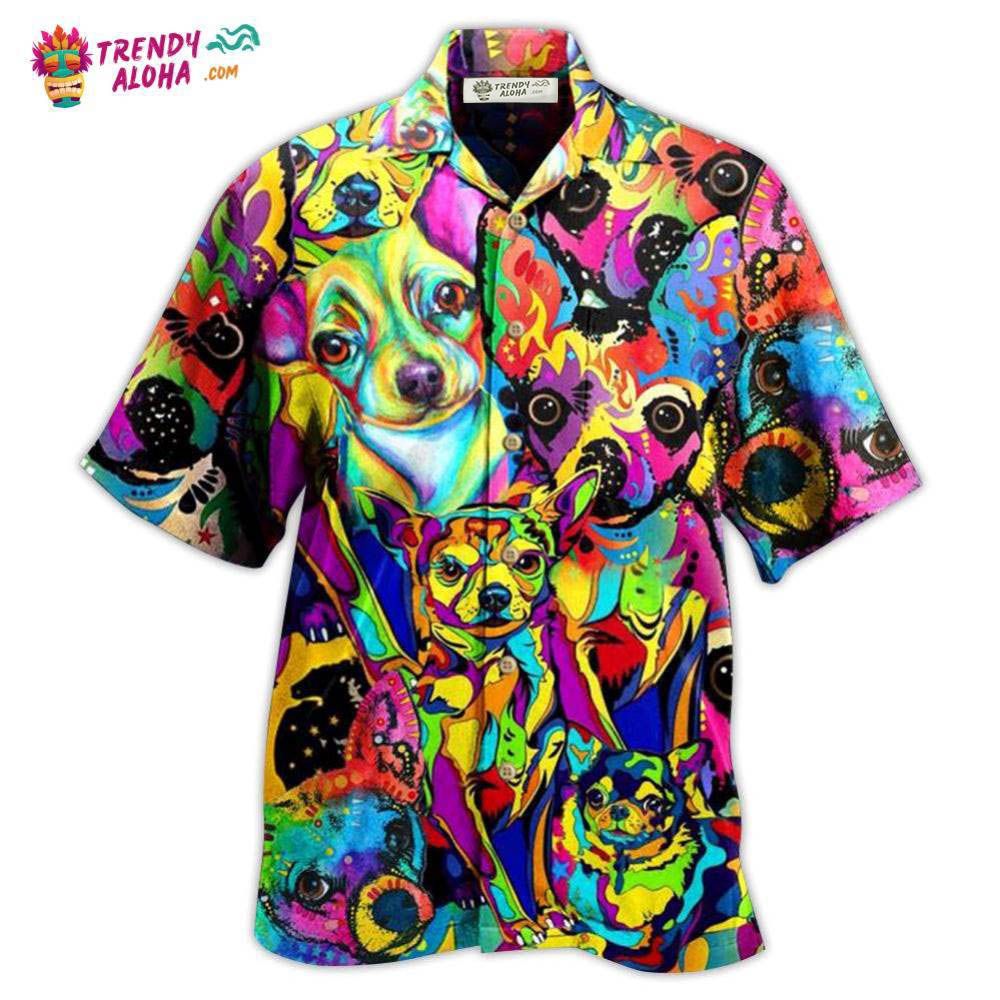 Chihuahua Colorful Painting Hawaiian Shirt – Trendy Aloha Chihuahua Colorful Painting Hawaiian Shirt – Trendy Aloha