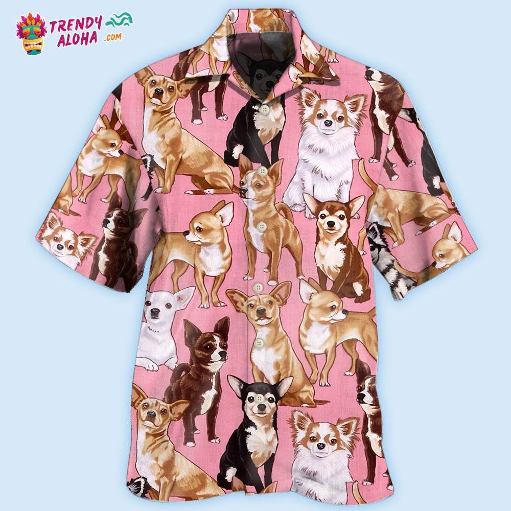 Chihuahua Dog Basic Pink Hawaiian Shirt – Trendy Aloha