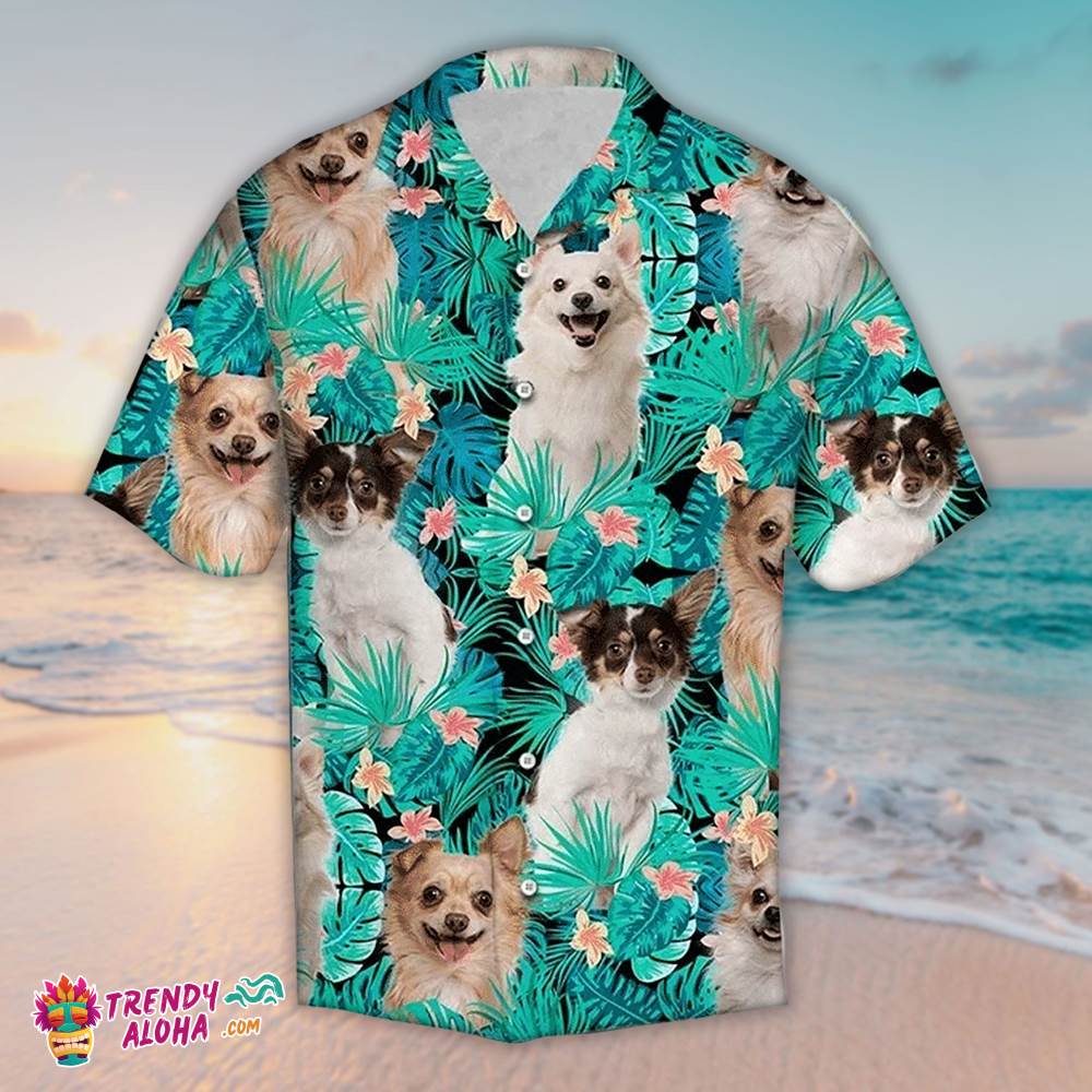 Chihuahua Hawaiian Shirt Chihuahua Tropical Leaf, Aloha Hawaiian Shirts