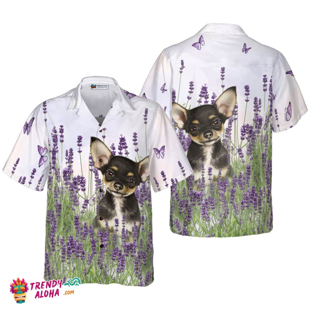 Chihuahua Lavender Hawaiian Shirt