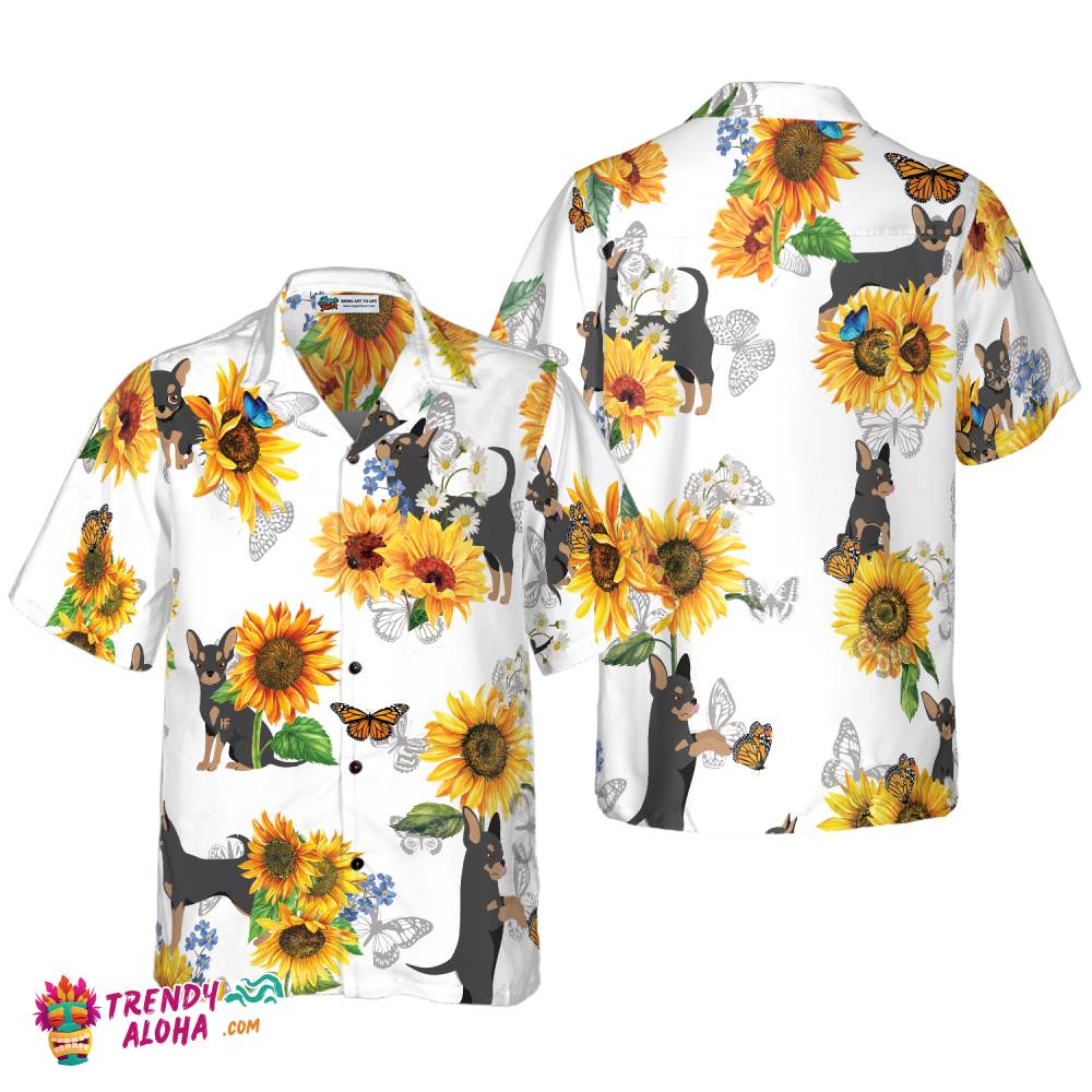 Chihuahua Lover With Sunflower Hawaiian Shirt Chihuahua Lover With Sunflower Hawaiian Shirt
