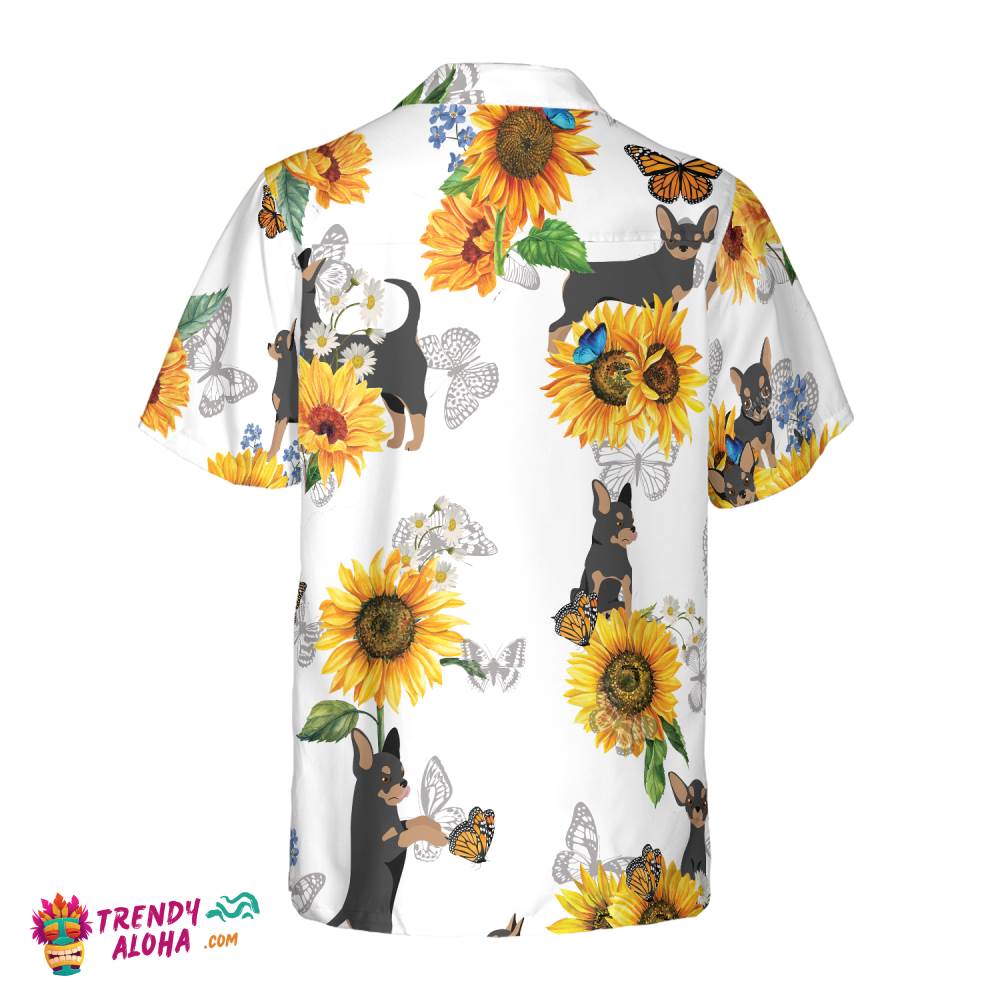 Chihuahua Lover With Sunflower Hawaiian Shirt