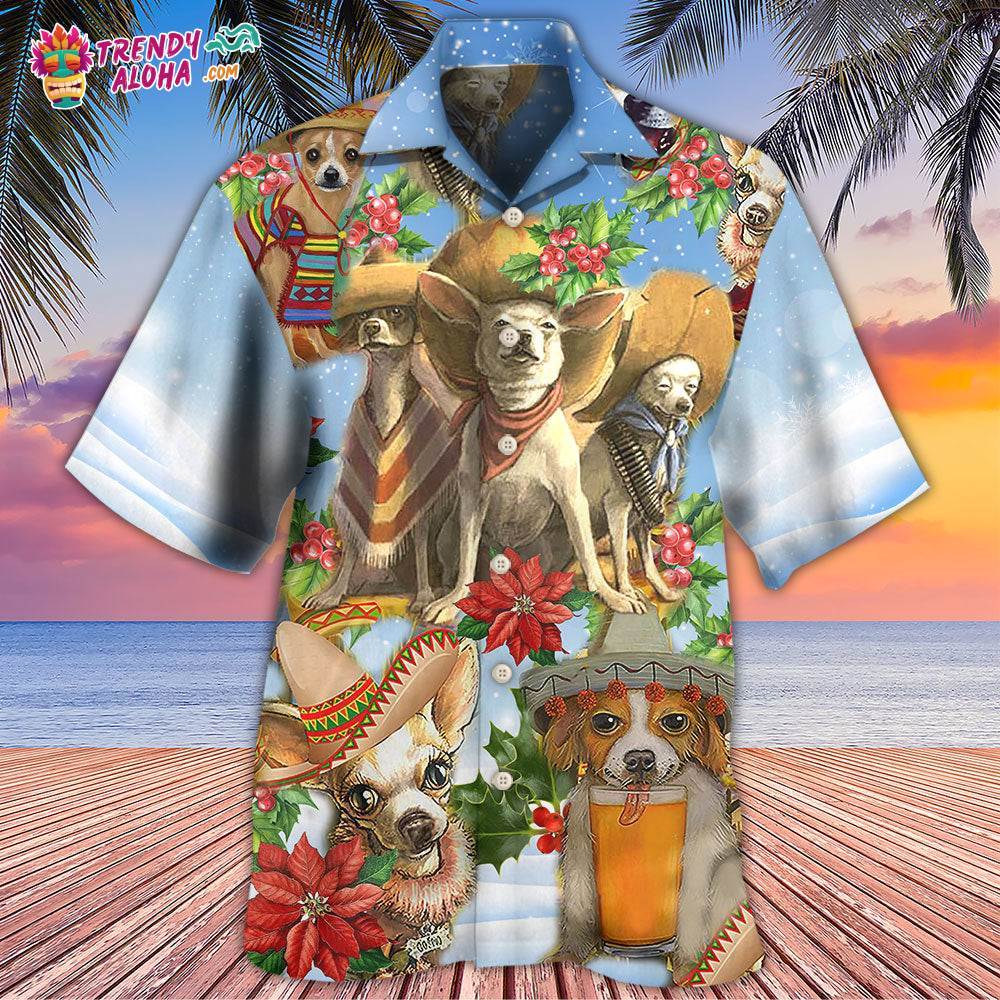 Chihuahua Loves Snow Merry Christmas Hawaiian Shirt – Trendy Aloha