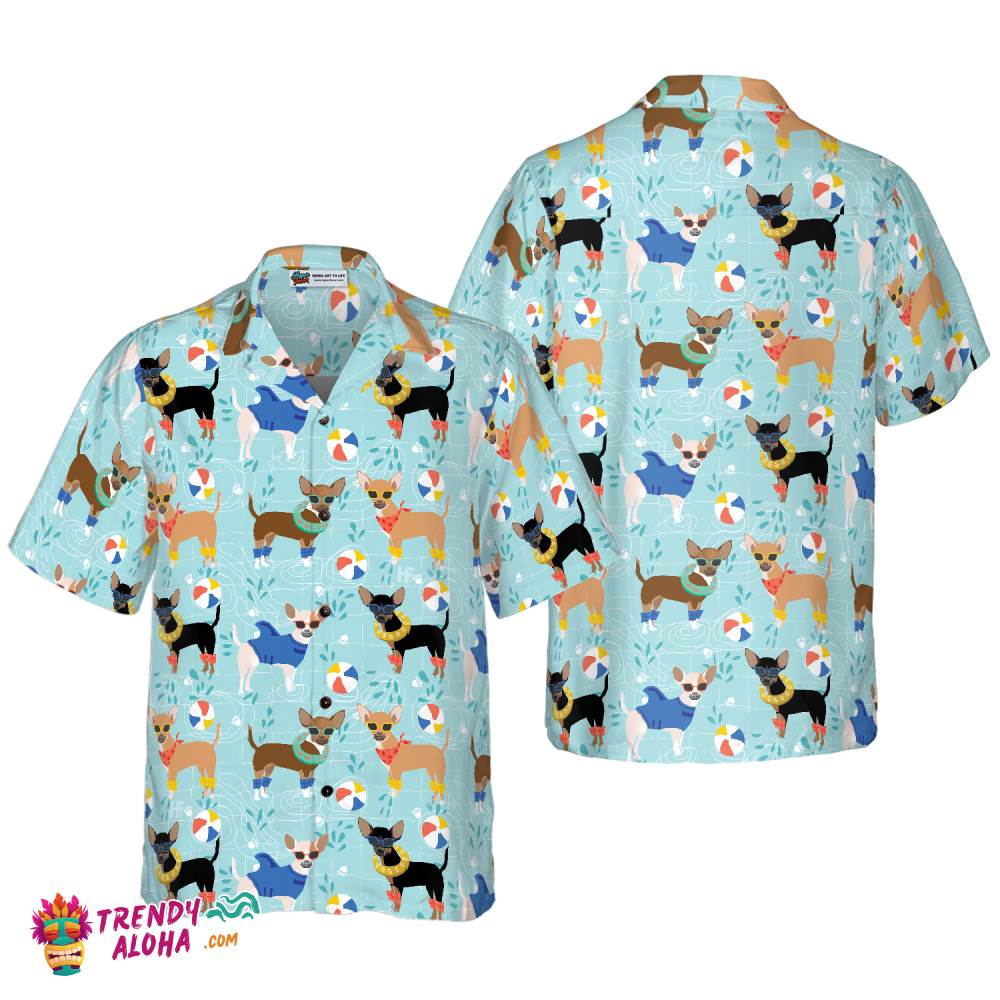 Chihuahua Pool Party Hawaiian Shirt Trendy Aloha