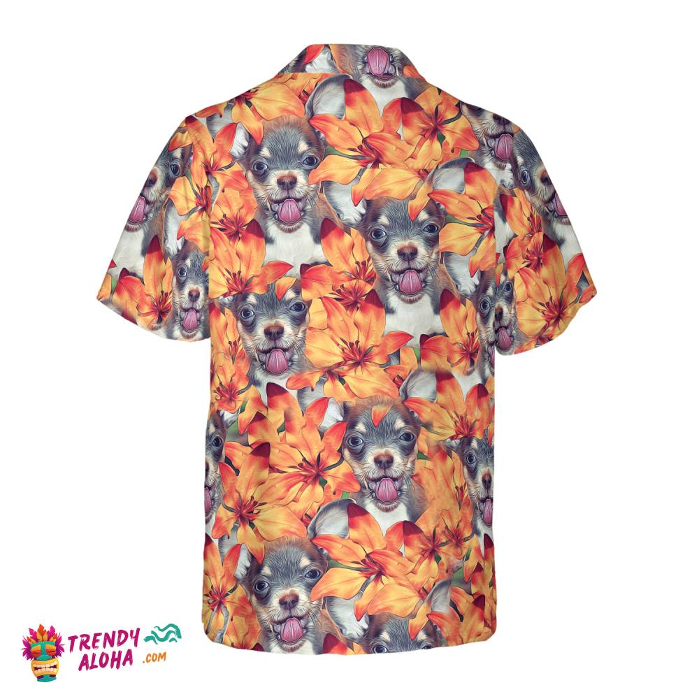 Chihuahua Puppies And Summer Flowers Hawaiian Shirt