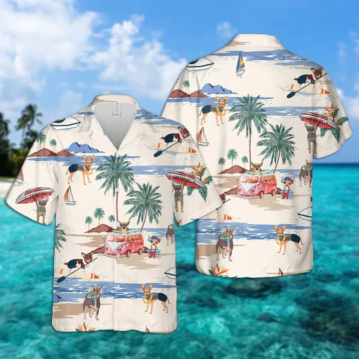 Chihuahua Summer Beach Trendy Hawaiian Shirt, Trendy Hawaiian Shirts For Men Short Sleeve Aloha Beach Shirt Chihuahua Summer Beach Trendy Hawaiian Shirt, Trendy Hawaiian Shirts For Men Short Sleeve Aloha Beach Shirt