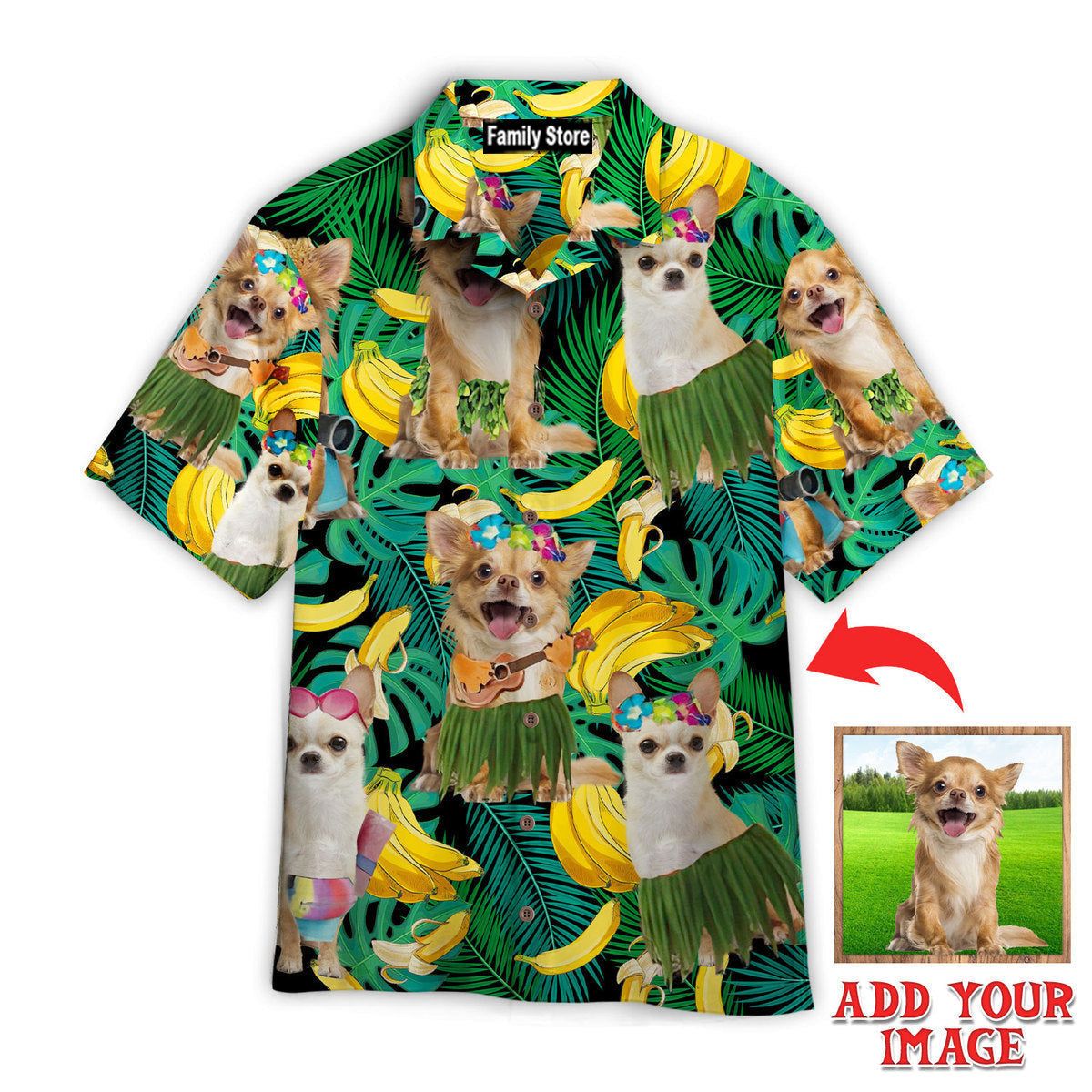 Chihuahua Summer Leaves Banana Custom Hawaiian Shirt Chihuahua Summer Leaves Banana Custom Hawaiian Shirt