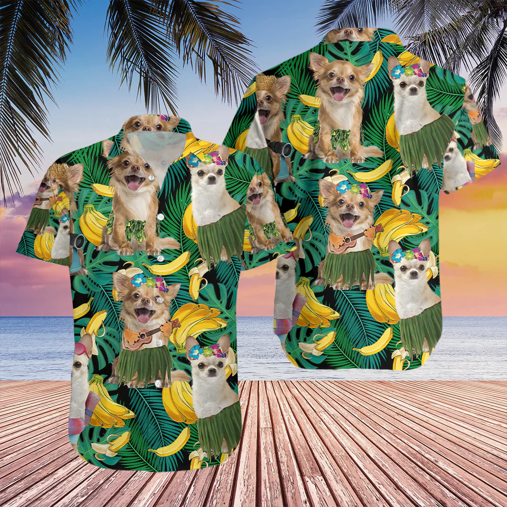 Chihuahua Summer Leaves Banana Trendy Hawaiian Shirt