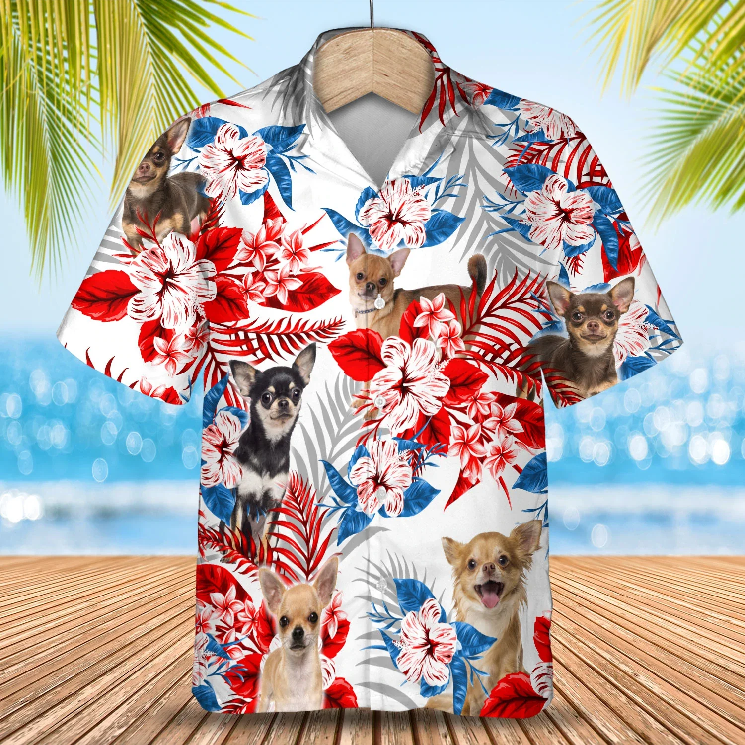 Chihuahua Trendy Hawaiian Shirt, Summer Aloha Shirt, Men Trendy Hawaiian Shirt, Women Trendy Hawaiian Shirt