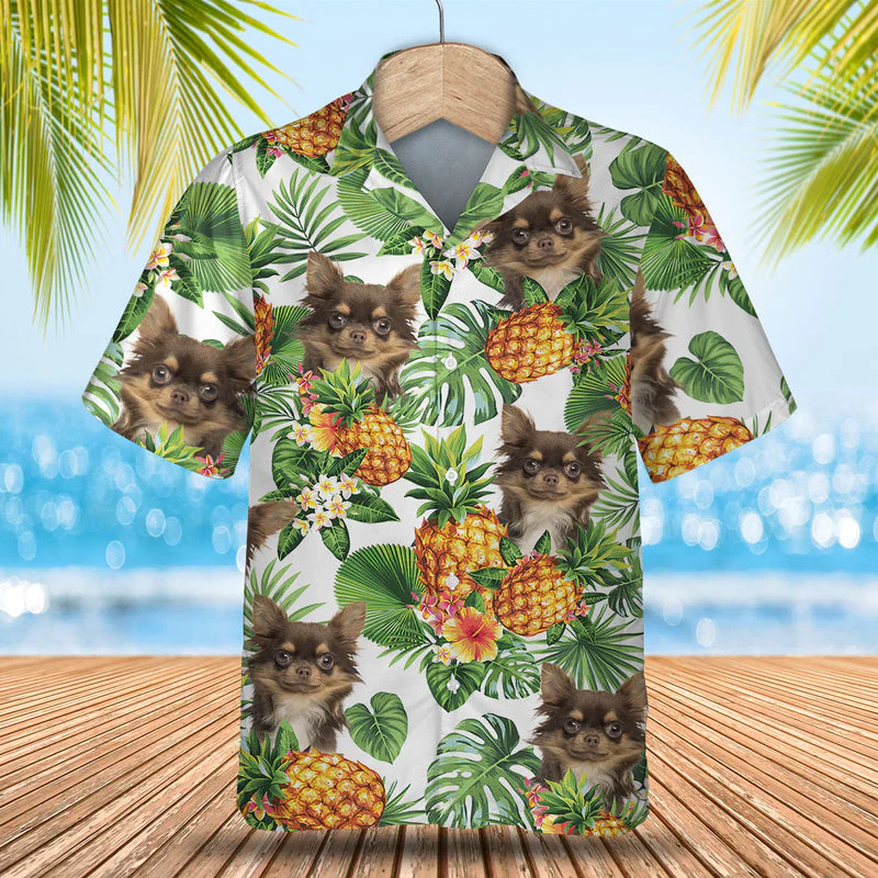 Chihuahua Tropical Pattern Trendy Hawaiian Shirt, Dog Lover Trendy Hawaiian Shirt, Summer Gift For Men And Women Chihuahua Tropical Pattern Trendy Hawaiian Shirt, Dog Lover Trendy Hawaiian Shirt, Summer Gift For Men And Women