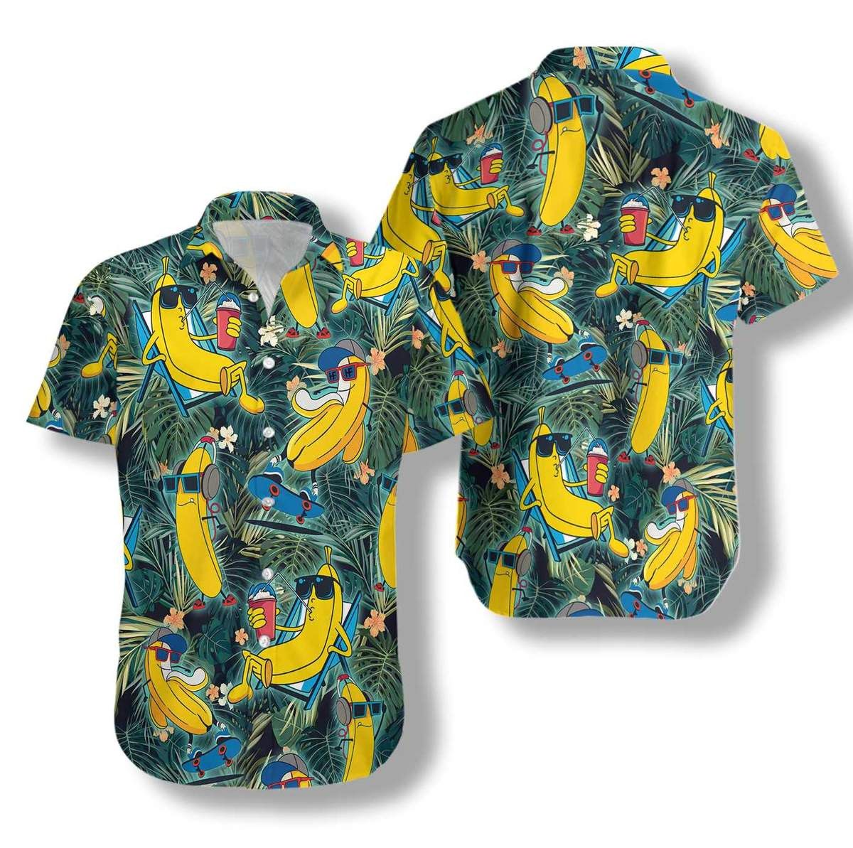 Chill Banana in a Funny Tropical Hawaiian Shirt