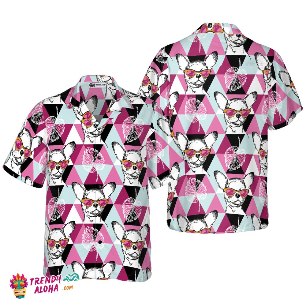 Chill Chihuahua Wearing Sunglasses Hawaiian Shirt