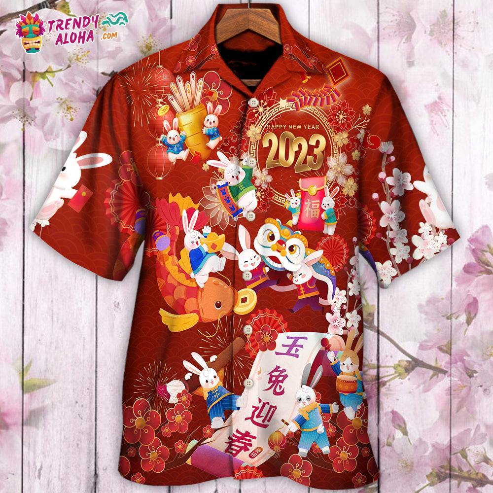Chinese Lunar Year Rabbit Happy New Year 2023 Hawaiian Shirt – Trendy Aloha