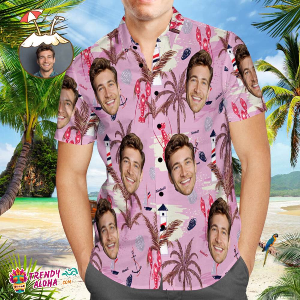 Chinoiserie Trendy Aloha Hawaiian Shirts, Short Sleeve Aloha Beach Shirt, Summer Casual Button-Down Shirts