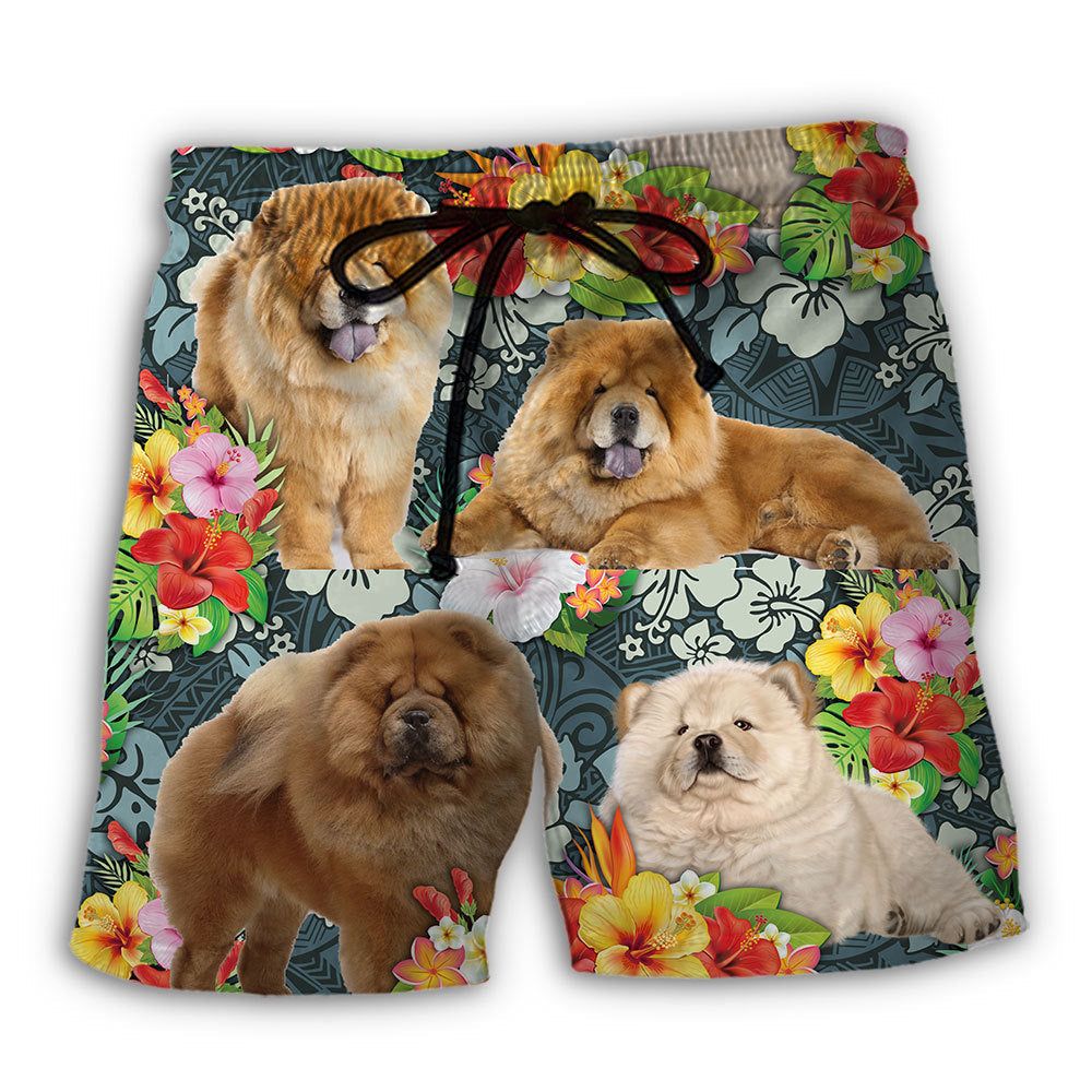 Chow Chow Dog Lover Tropical Trendy Aloha Hawaiian Beach Shorts Chow Chow Dog Lover Tropical Trendy Aloha Hawaiian Beach Shorts