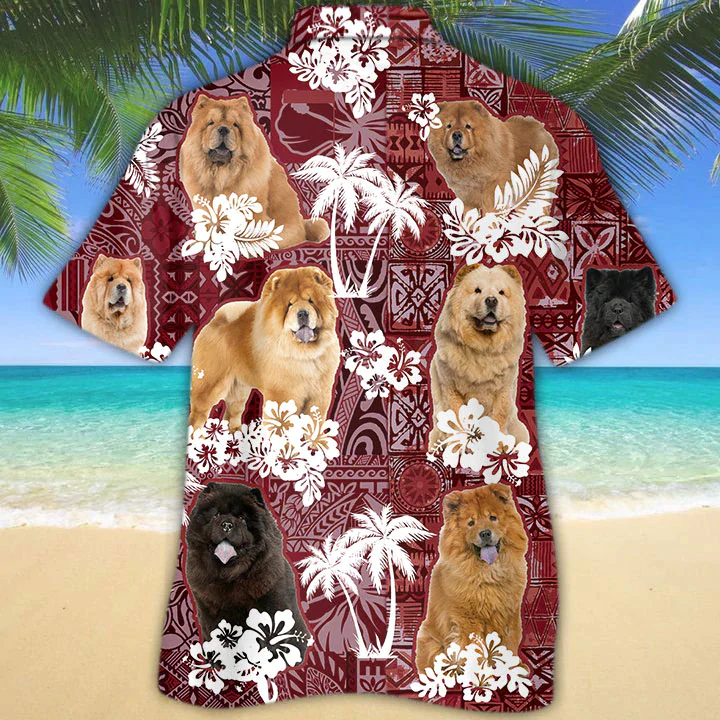 Chow Chow Red Trendy Hawaiian Shirt, Gift For Dog Lover Shirts, Animal Summer Shirts, Trendy Hawaiian Shirt Men