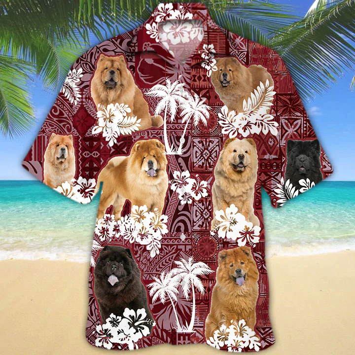 Chow Chow Red Trendy Hawaiian Shirt, Gift For Dog Lover Shirts, Animal Summer Shirts, Trendy Hawaiian Shirt Men Chow Chow Red Trendy Hawaiian Shirt, Gift For Dog Lover Shirts, Animal Summer Shirts, Trendy Hawaiian Shirt Men