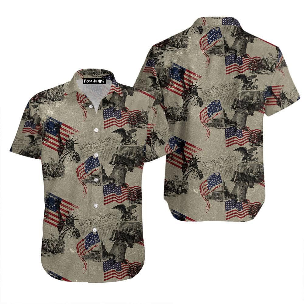 Christian American Flag Trendy Hawaiian Shirt