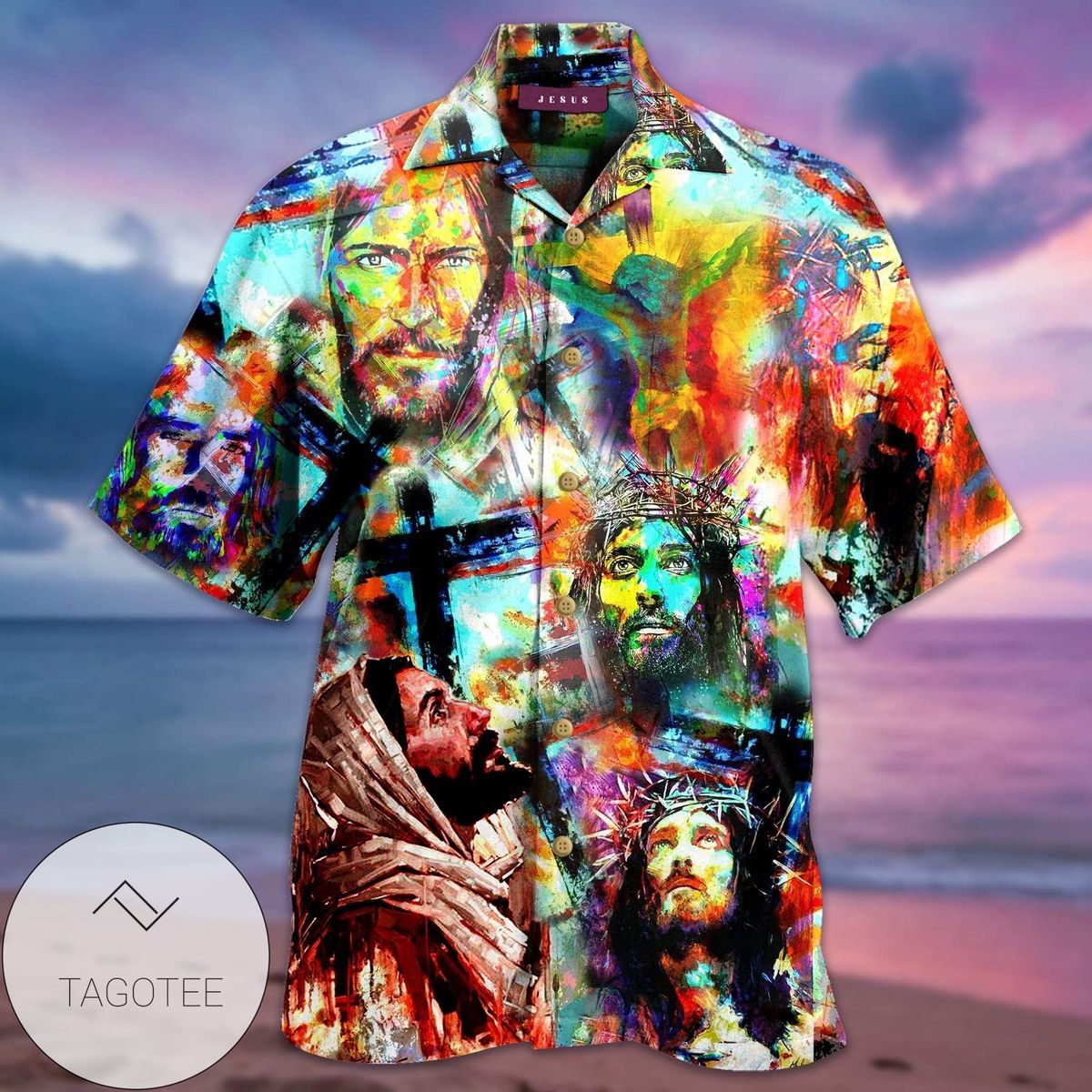 Christian Easter in Vibrant Colors Hawaiian Shirt Art