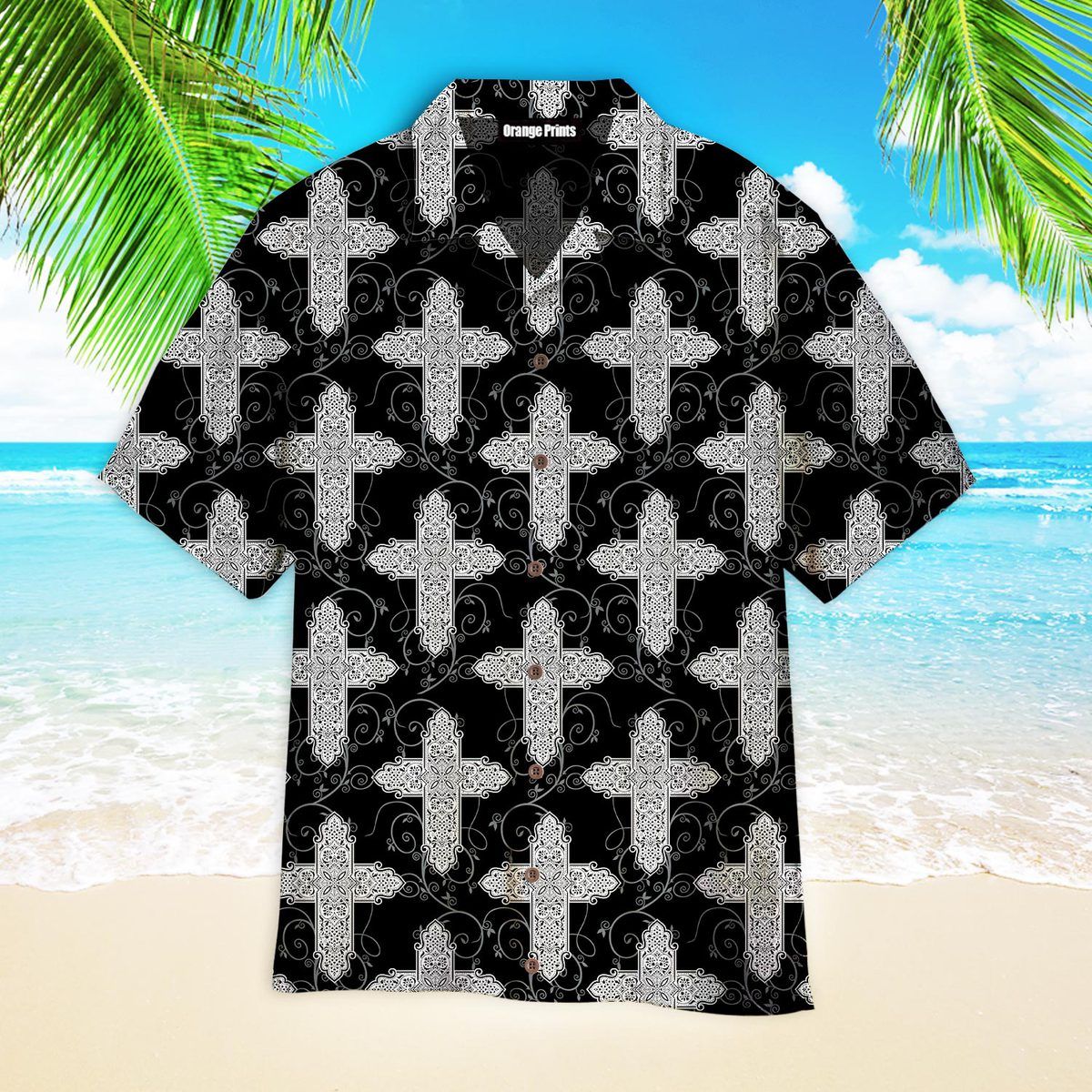 Christian Jesus Cross Pattern Aloha Hawaiian Shirts For Men & For Women |