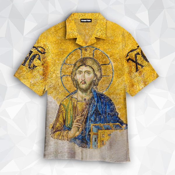 Christian Orthodox Jesus Gold Aloha Hawaiian Shirts For Men And Women |