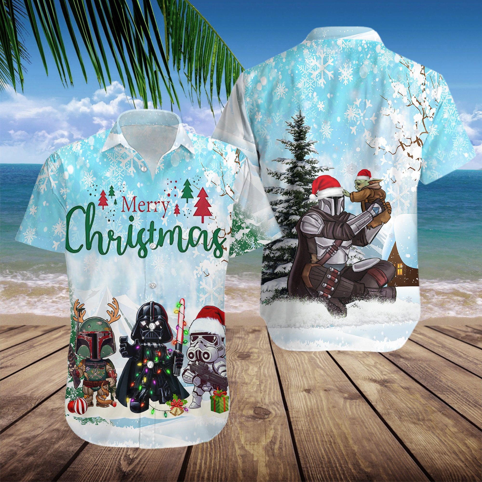 Christmas Aloha Shirt Inspired by Star Wars Saga