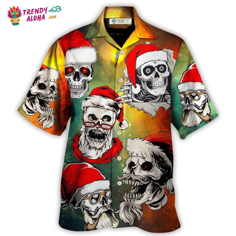 Christmas Bad Santa Skull Love Xmas Galaxy Hawaiian Shirt – Trendy Aloha