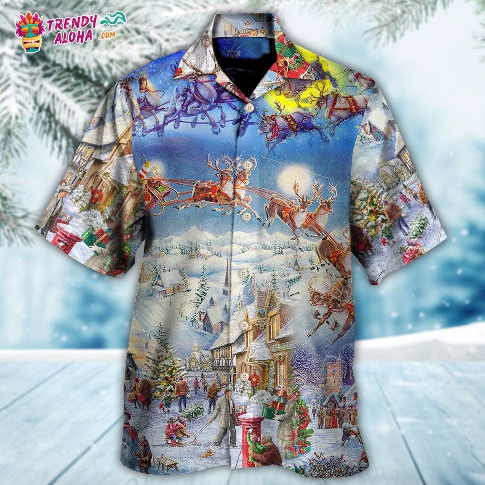 Christmas Be Santa With Reindeer Hawaiian Shirt – Trendy Aloha