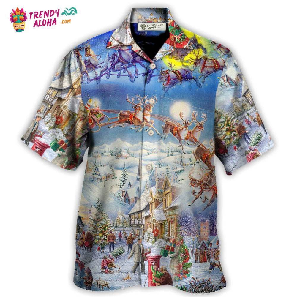 Christmas Be Santa With Reindeer Hawaiian Shirt – Trendy Aloha