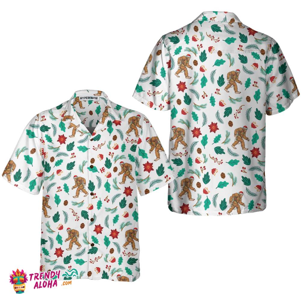 Christmas Bigfoot Sasquatch Pattern Hawaiian Shirt, Funny Christmas Shirt, Best Gift For Christmas Christmas Bigfoot Sasquatch Pattern Hawaiian Shirt, Funny Christmas Shirt, Best Gift For Christmas
