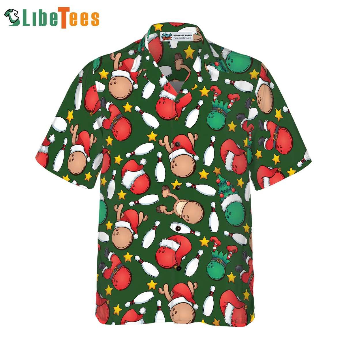 Christmas Bowling Pattern Shirt, Xmas Trendy Hawaiian Shirt Perfect Gifts For Your Loved Ones
