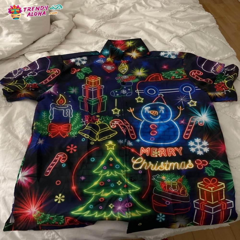 Christmas Bright Neon Lighting Hawaiian Shirt – Trendy Aloha
