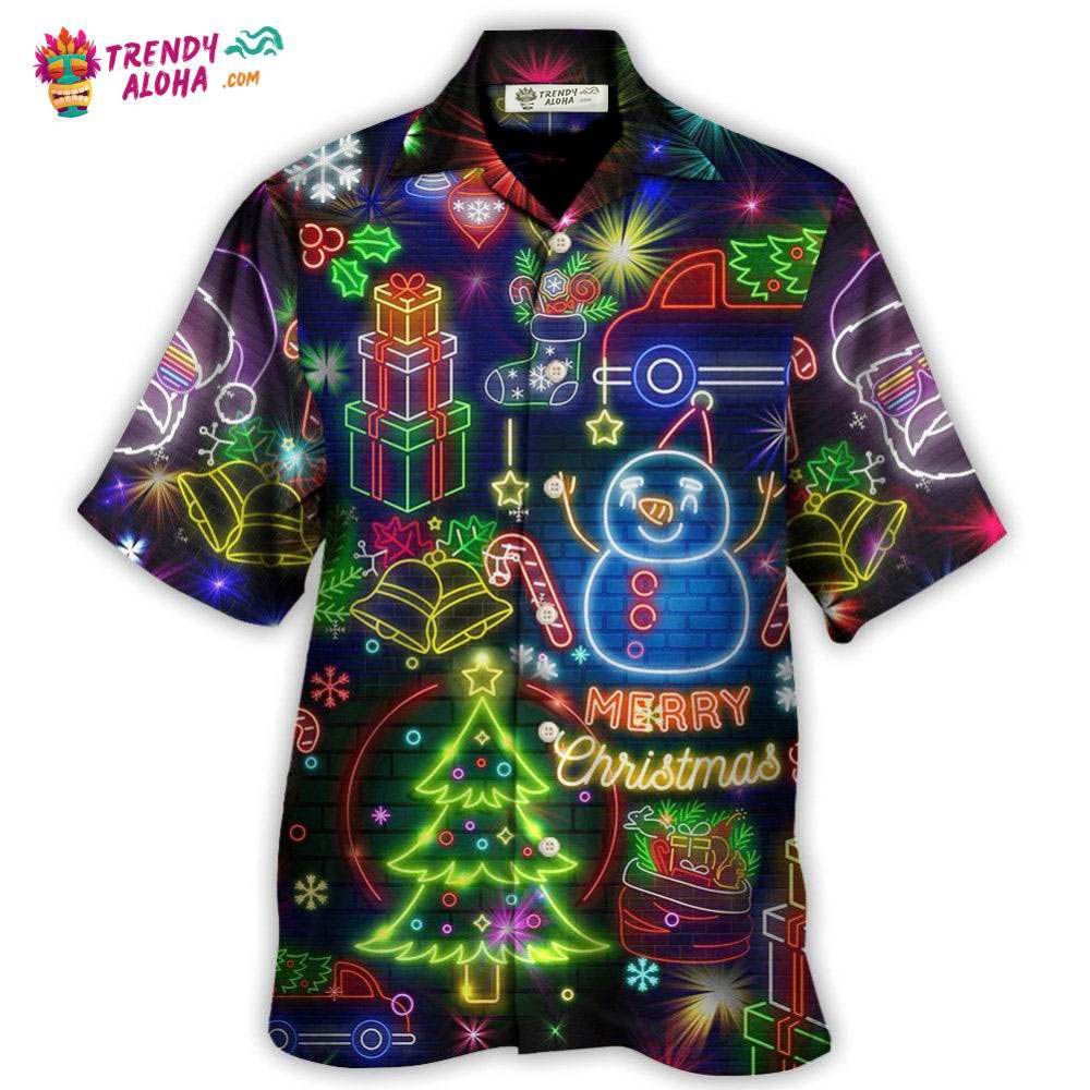 Christmas Bright Neon Lighting Hawaiian Shirt – Trendy Aloha
