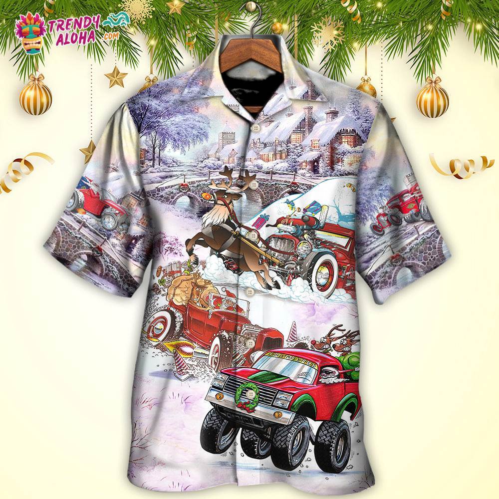 Christmas Car Run Xmas Hohoho Hawaiian Shirt – Trendy Aloha
