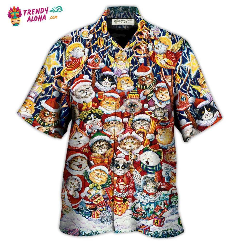 Christmas Cat Funny Happiness Hawaiian Shirt – Trendy Aloha Christmas Cat Funny Happiness Hawaiian Shirt – Trendy Aloha