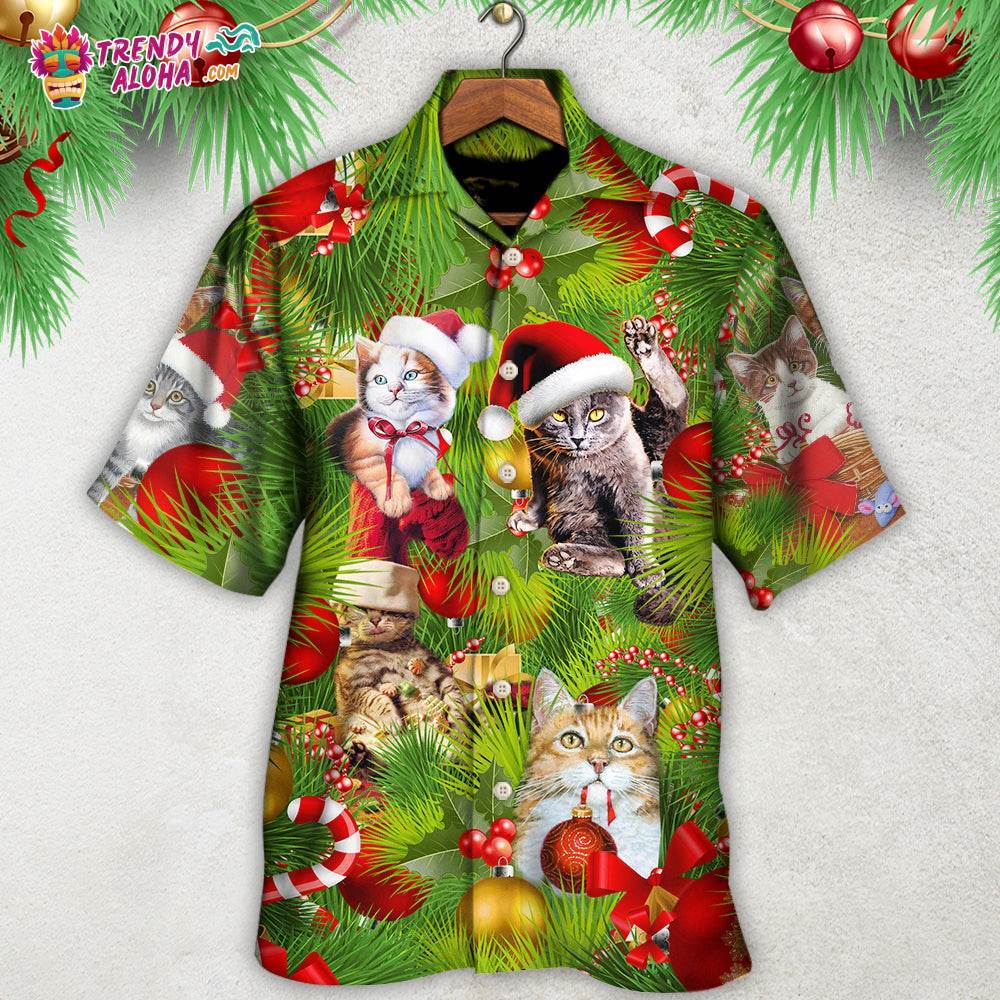 Christmas Cat It’S Lazy Day Hawaiian Shirt – Trendy Aloha