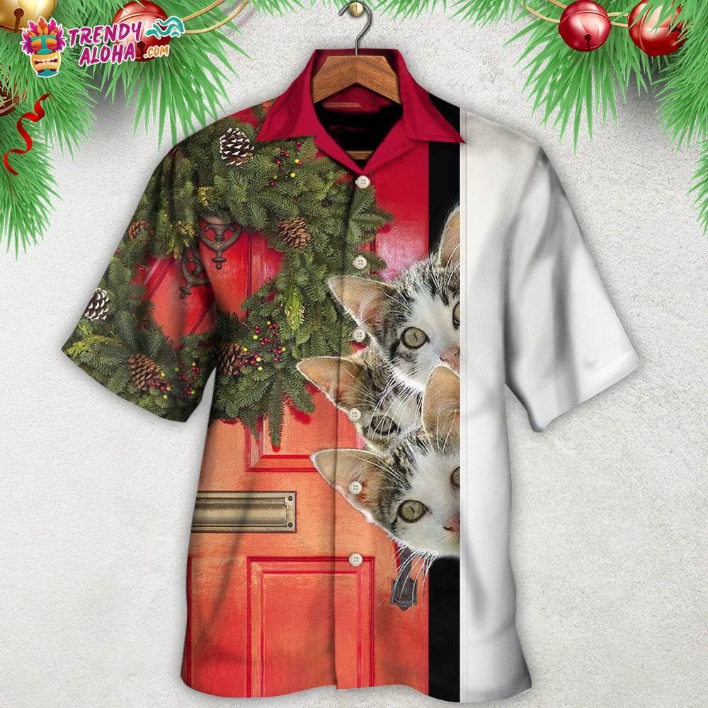 Christmas Cat Looking Forward To Christmas Hawaiian Shirt – Trendy Aloha
