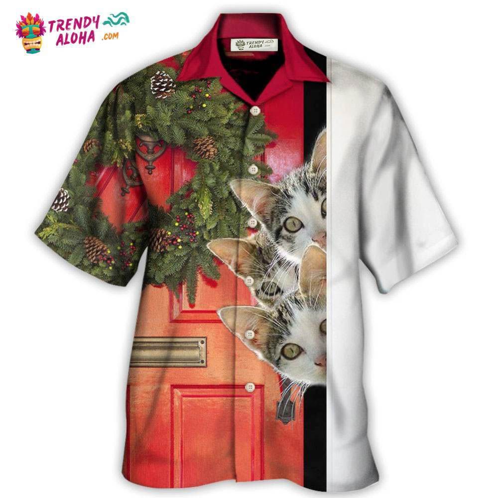 Christmas Cat Looking Forward To Christmas Hawaiian Shirt – Trendy Aloha Christmas Cat Looking Forward To Christmas Hawaiian Shirt – Trendy Aloha