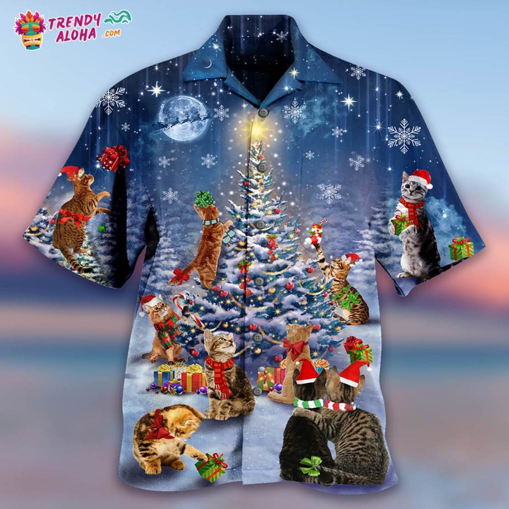 Christmas Cat Love Merry Christmas Hawaiian Shirt – Trendy Aloha