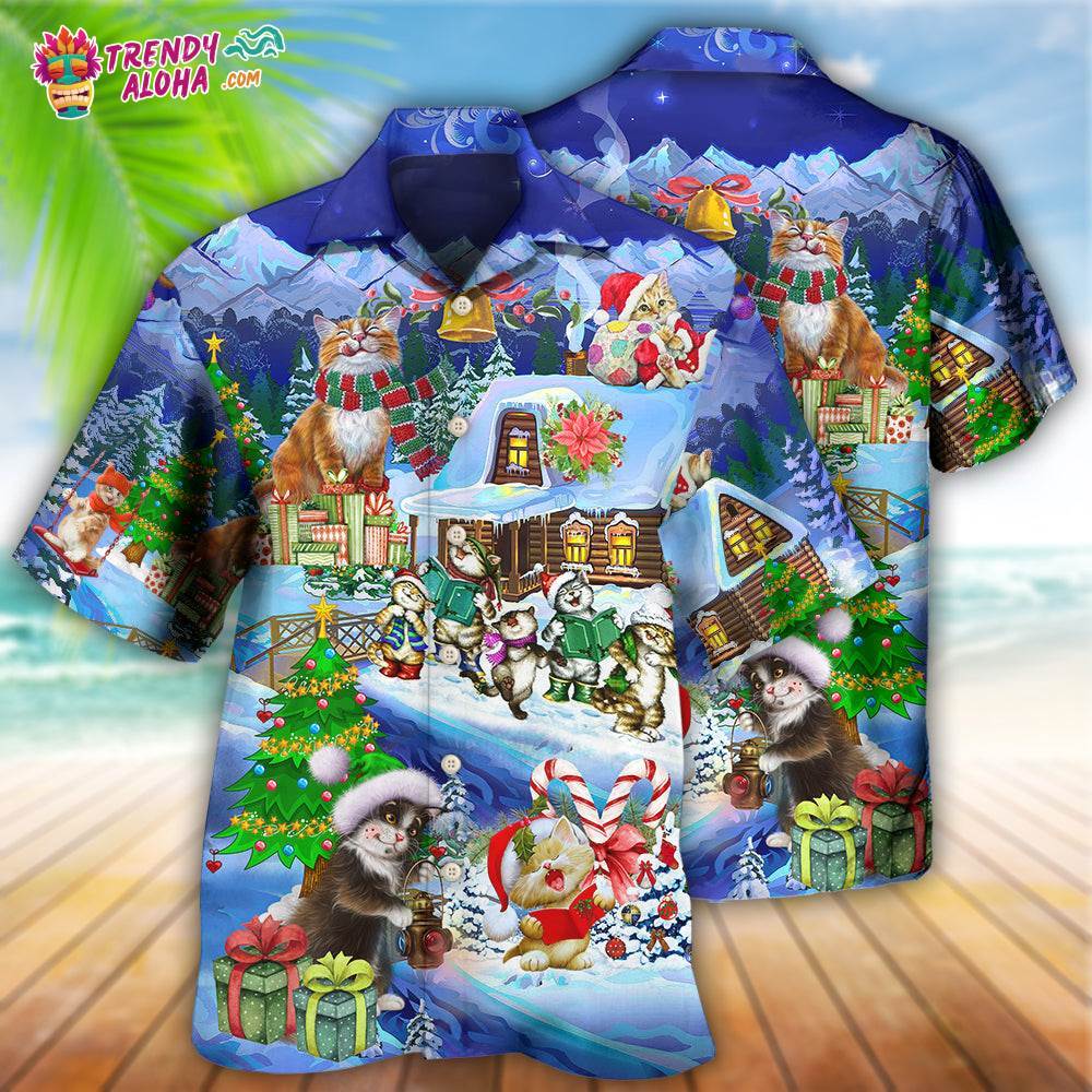 Christmas Cat Santa Love Gift Hawaiian Shirt – Trendy Aloha