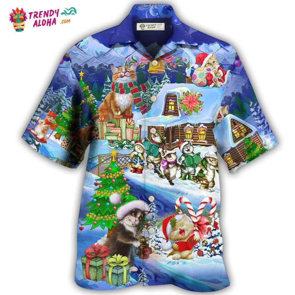 Christmas Cat Santa Love Gift Hawaiian Shirt – Trendy Aloha