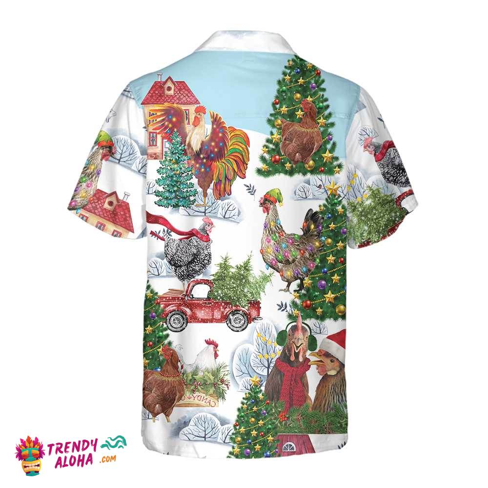 Christmas Chicken Hawaiian Shirt, Funny Chicken Christmas Shirt, Best Christmas Gift Idea